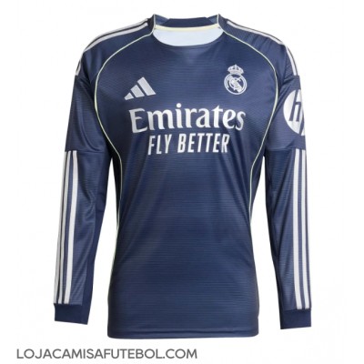 Camisa de Futebol Real Madrid Equipamento Secundário 2025-26 Manga Comprida Camisa de Futebol Real Madrid Equipamento Secundário 2025-26 Manga Comprida